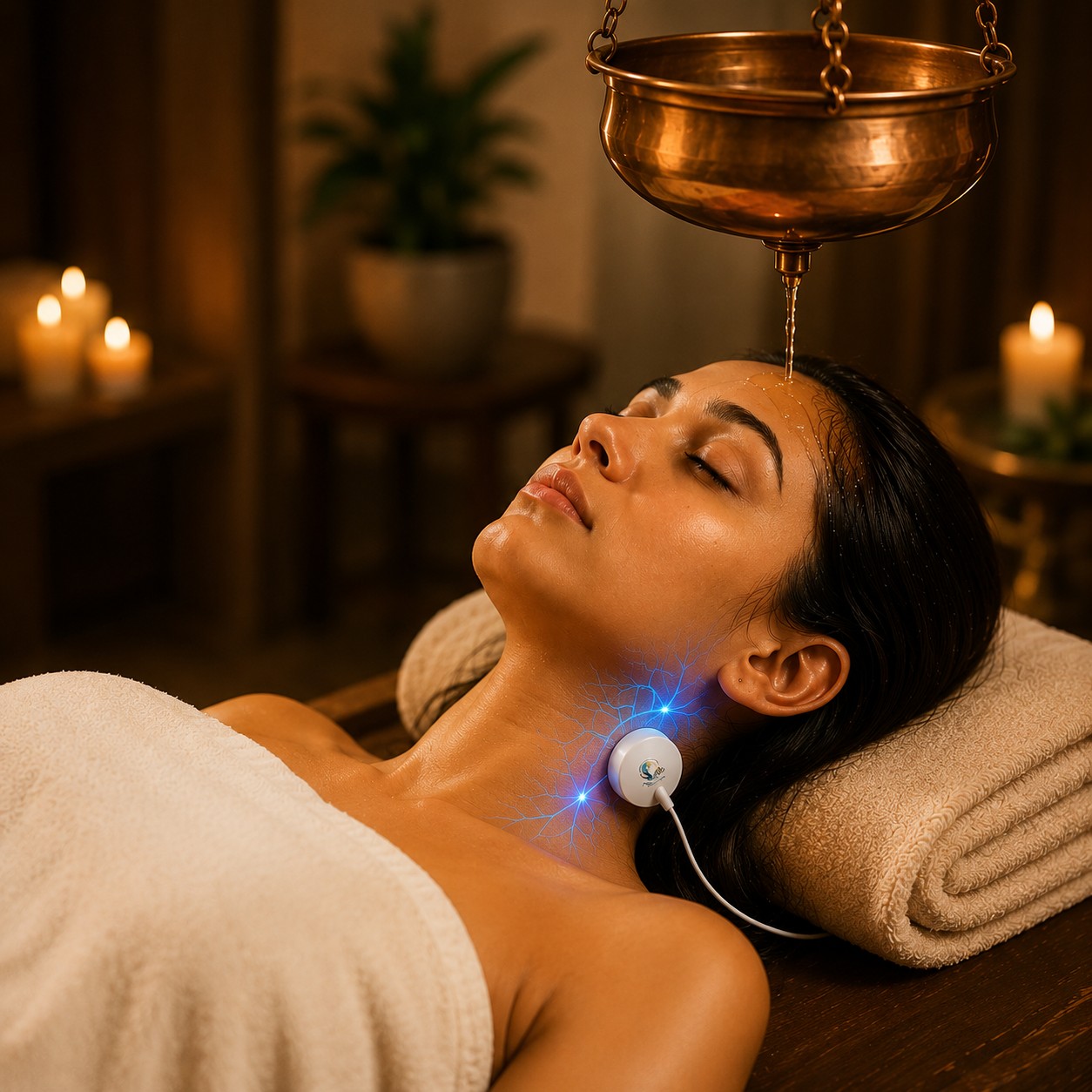 Shirodhara + Vagus Nerve Stimulation